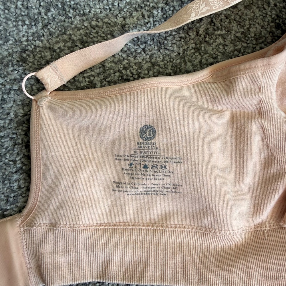 Kindred Bravely Sublime Hands-Free‎ Pumping Nursing Bra Pink XL Busty Wireless - Picture 4 of 9